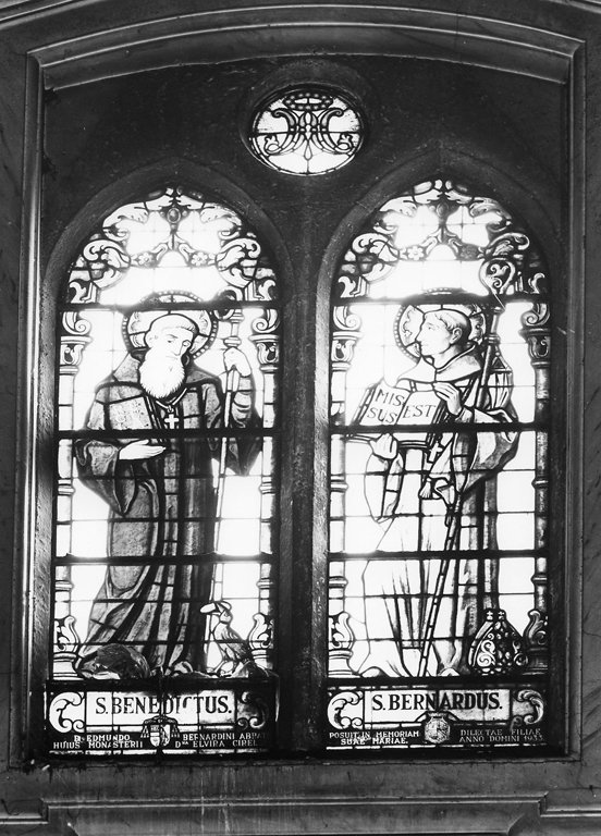 San Benedetto; San Bernardo (vetrata) - ambito romano (sec. XX)